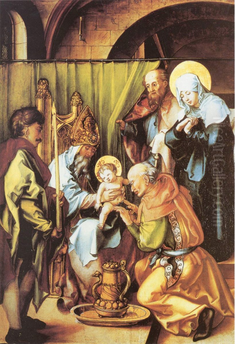 The Seven Sorrows of Mary, middle panel, Scene: Circumcision Oil Painting by Albrecht Durer