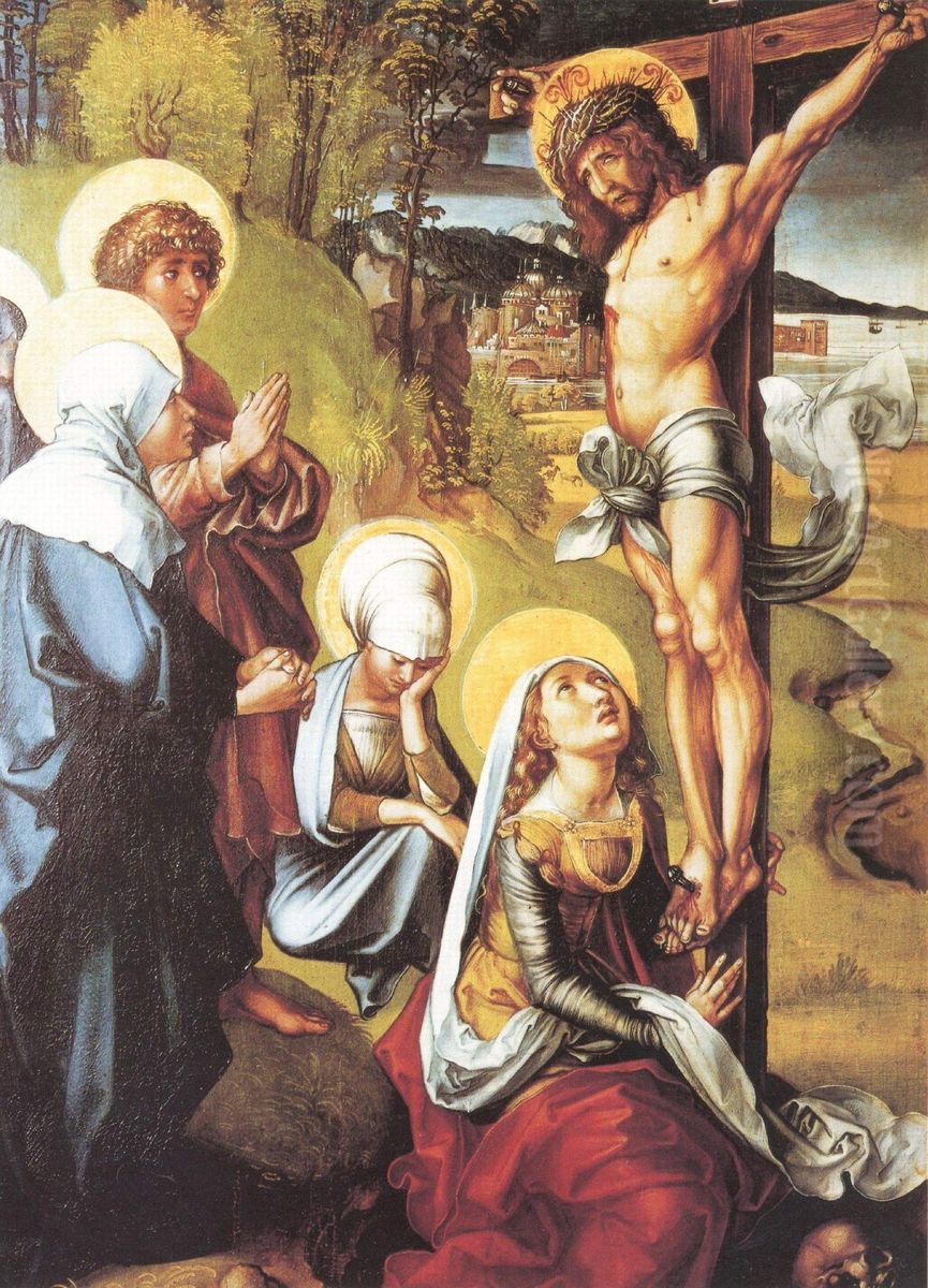 Die sieben Schmerzen Maria, Mitteltafel, Szene: Christus am Kreuz Oil Painting by Albrecht Durer