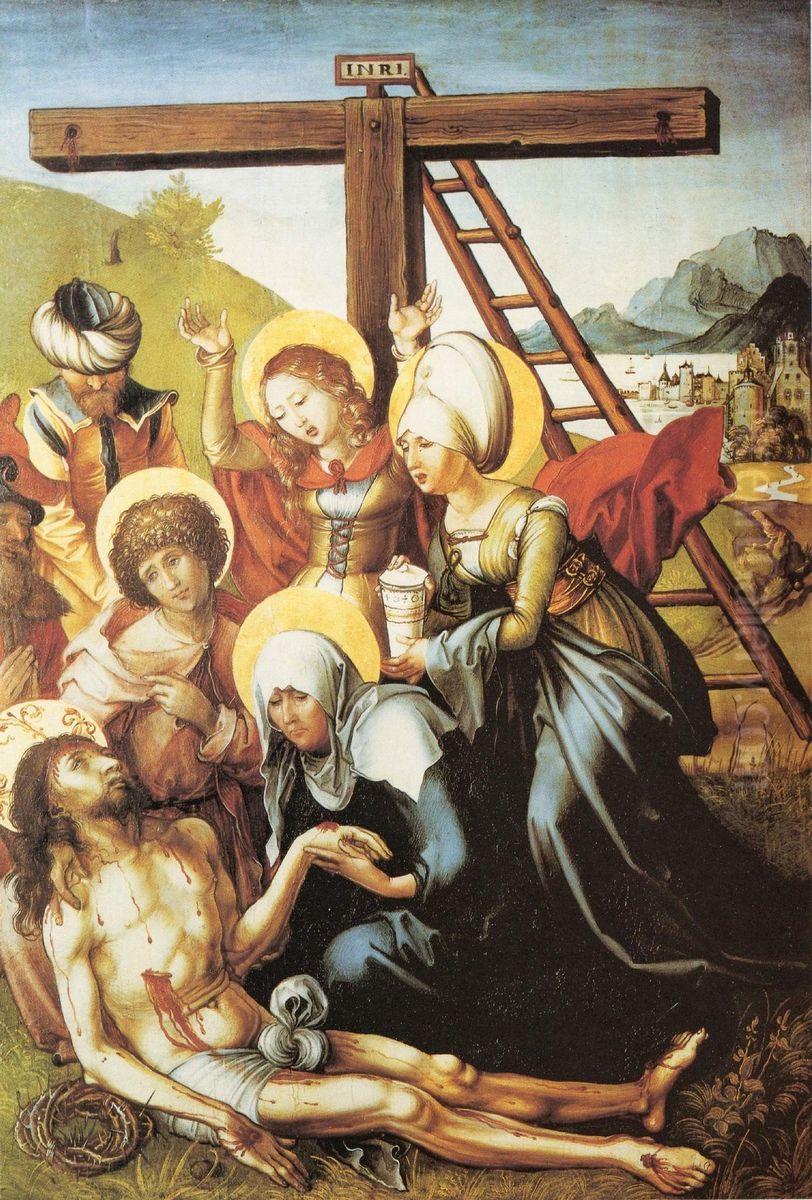 Die sieben Schmerzen Maria, Mitteltafel, Szene: die Beweinung Christi Oil Painting by Albrecht Durer