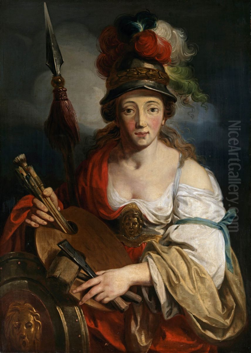 Minerva Oil Painting by Pieter Jozef Verhaghen