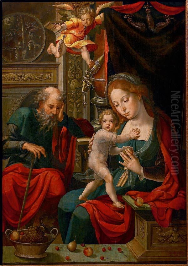 Holy Family Oil Painting by Pieter Coecke Van Aelst
