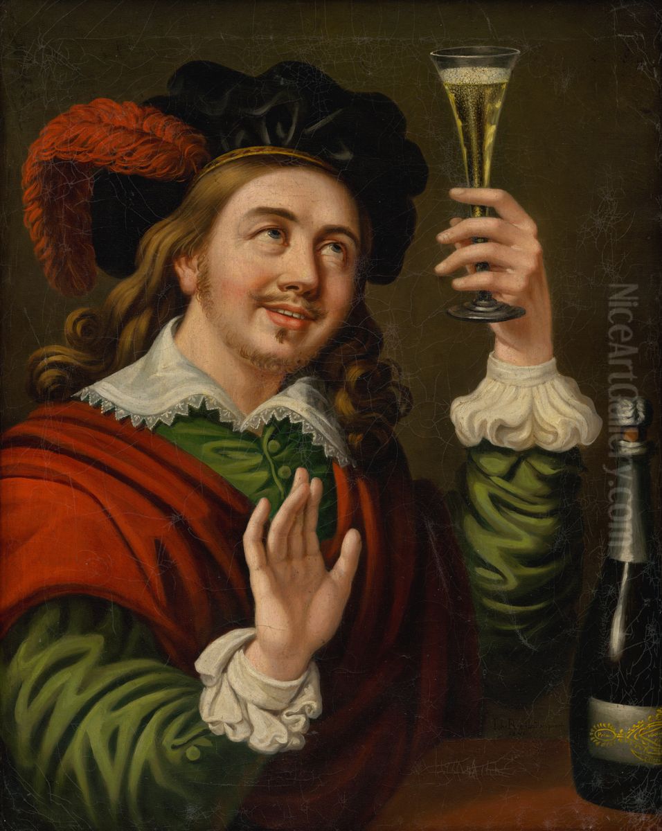 Cheers! Oil Painting by Janos Rombauer