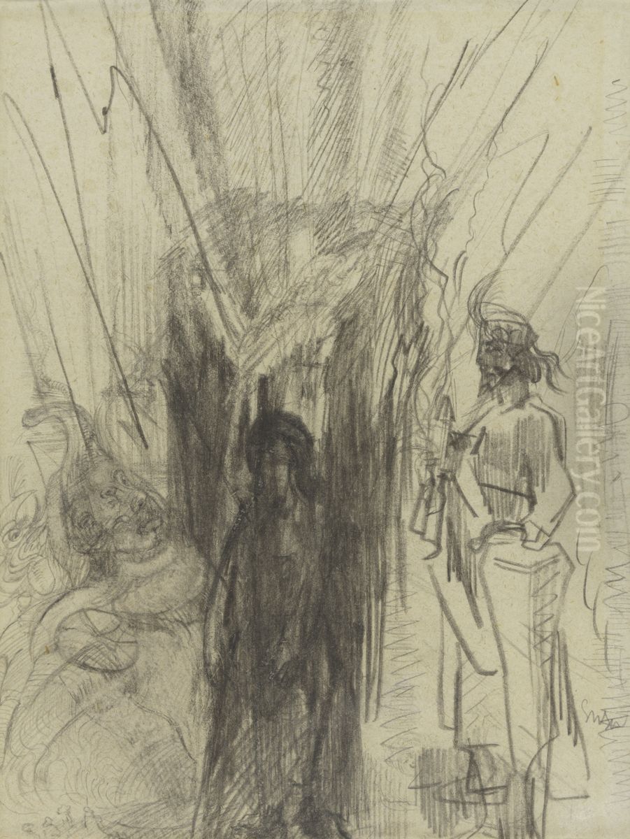 Christus en Romeinse soldaten Oil Painting by James Ensor