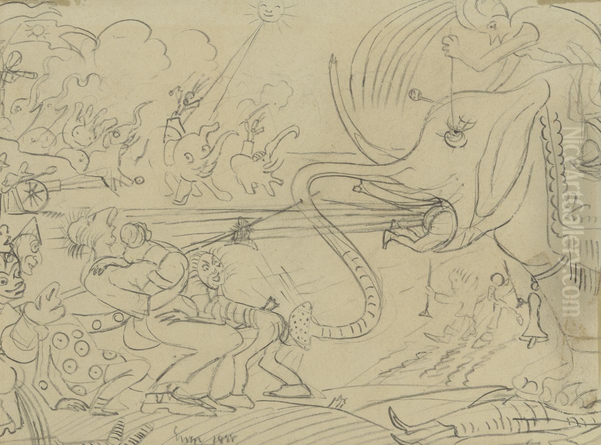 De grap van de olifant Oil Painting by James Ensor