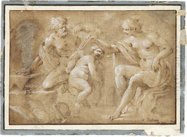 Venus Dans La Forge De Vulcain Oil Painting by Valerio Castello
