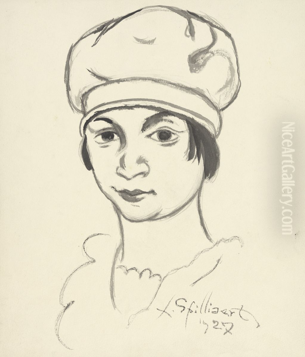 Vrouw met baret Oil Painting by Leon Spilliaert