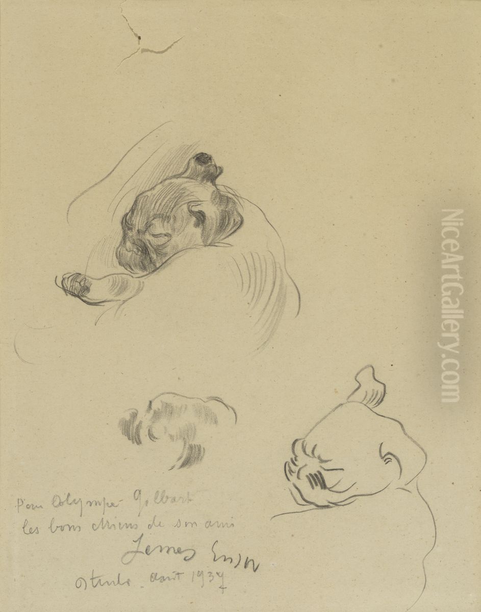 De honden Oil Painting by James Ensor