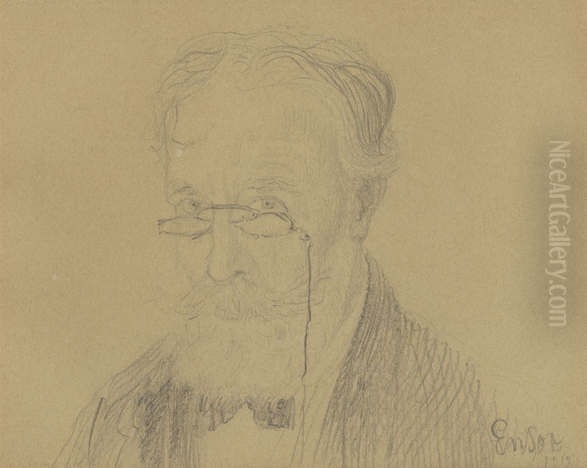 Zelfportret Oil Painting by James Ensor