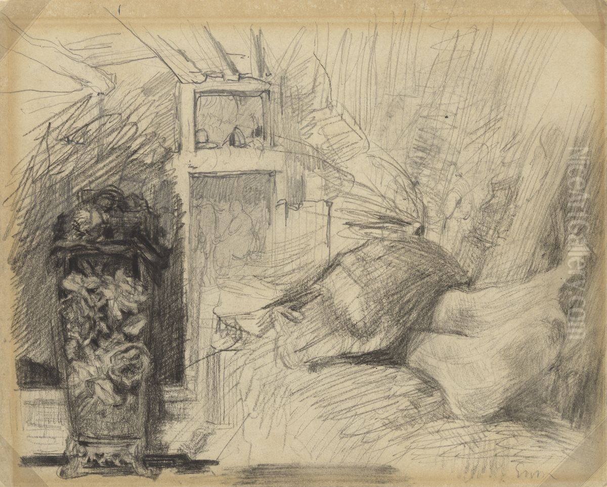 Vaas en voeten (recto) Oil Painting by James Ensor