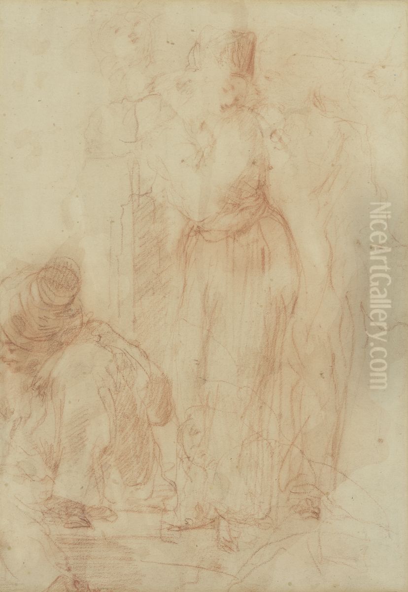 Figuren (verso) Oil Painting by James Ensor