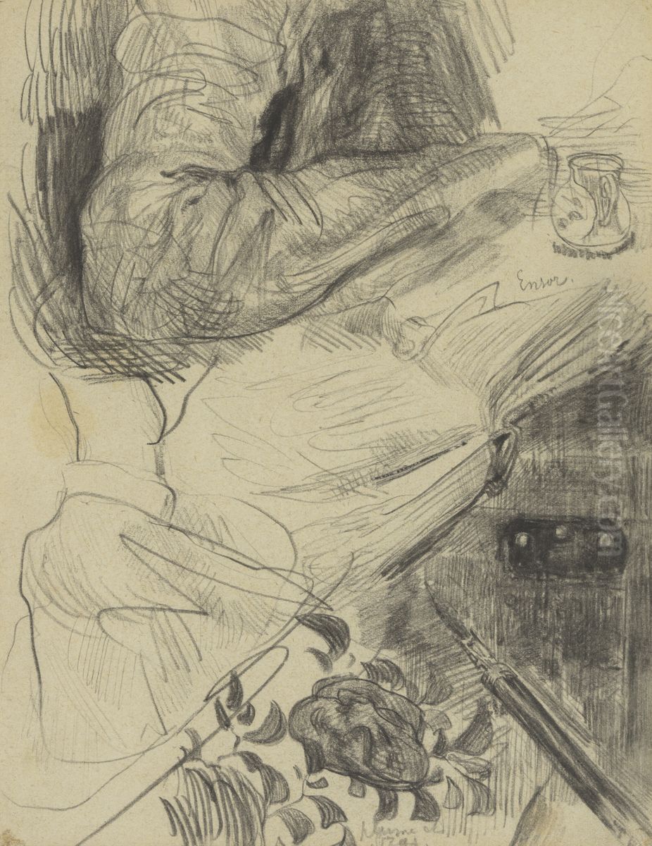 Schetsen Oil Painting by James Ensor