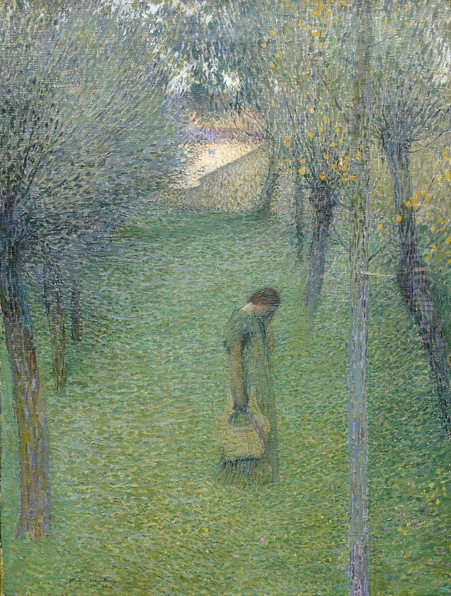 Muse pensive au jardin Oil Painting by Henri-Jean Guillaume Martin