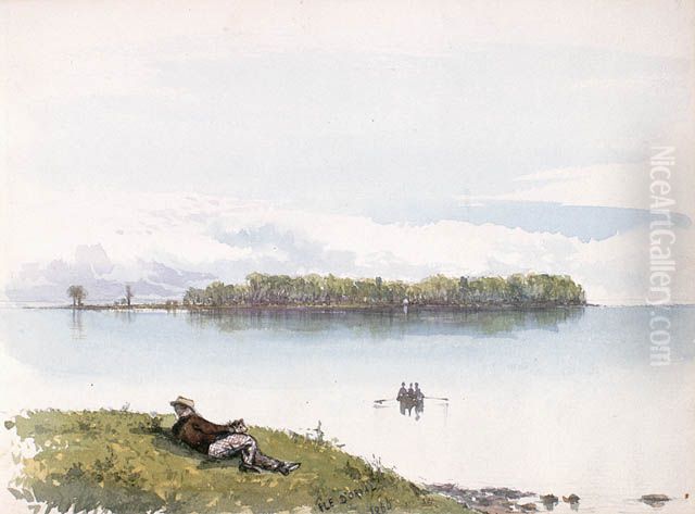 Ile Dorval Oil Painting by Frances Anne Hopkins