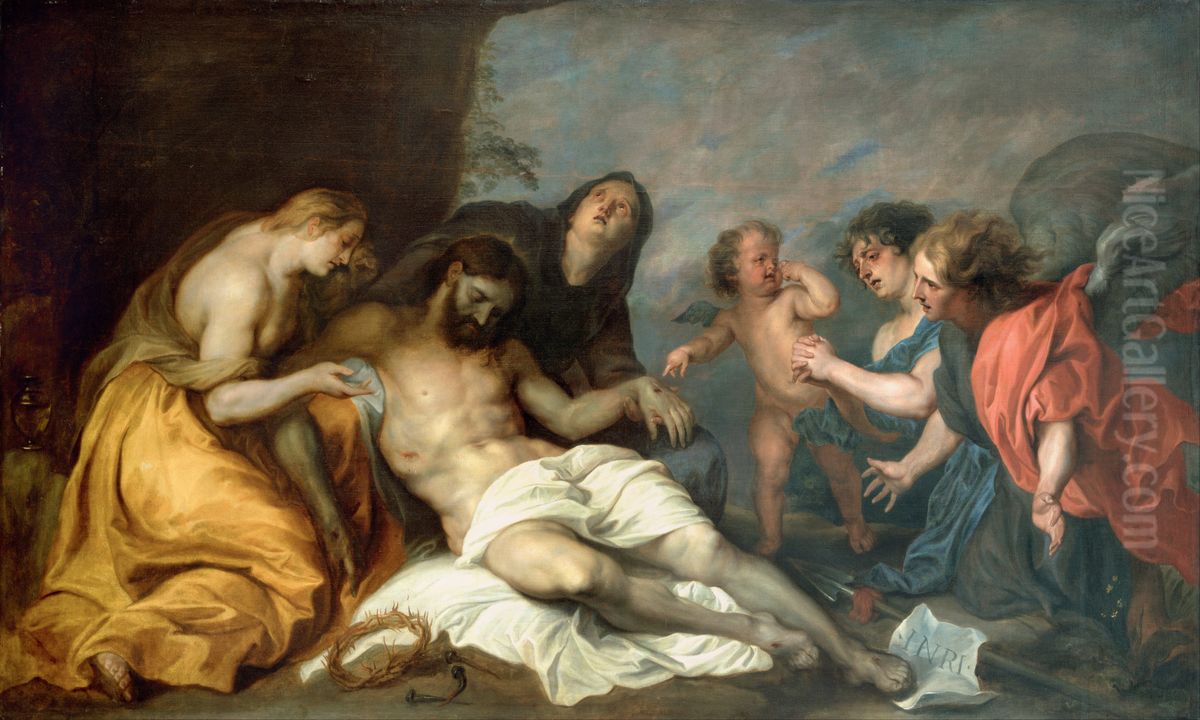 Lamentacion sobre Cristo muerto Oil Painting by Sir Anthony Van Dyck