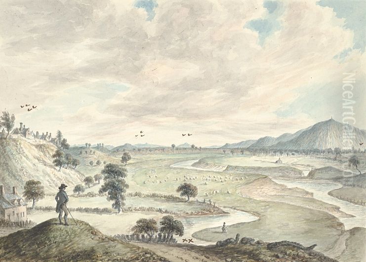 Breyden Hills from Llanymynech and Rodney's Pillar Oil Painting by John Ingleby