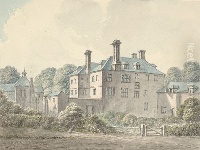 Croesnewydd near Wrexham S.E. view property of Ellice Esq Oil Painting by John Ingleby