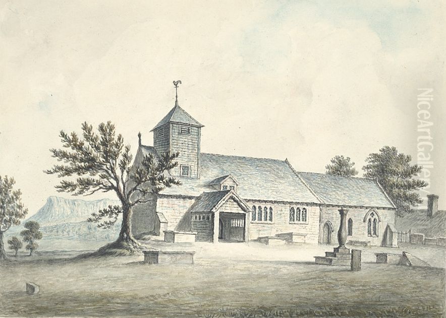 Llandysilio and Llanymynach rocks Oil Painting by John Ingleby