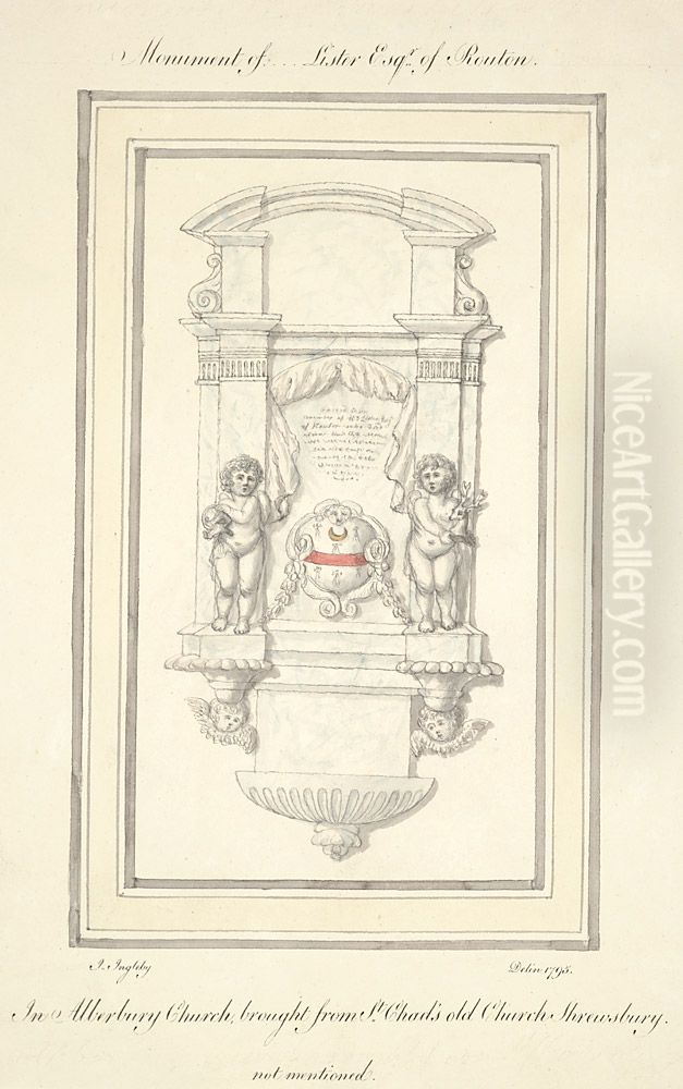 Monument of -- Lister Esq, of Routon Oil Painting by John Ingleby