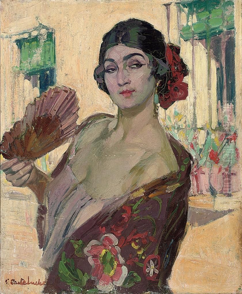 Spanish Beauty Oil Painting by Claudio Castelucho