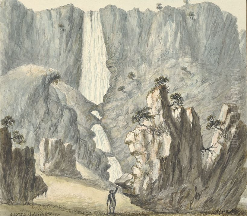 Pistyll y Rhaeadr Oil Painting by John Ingleby