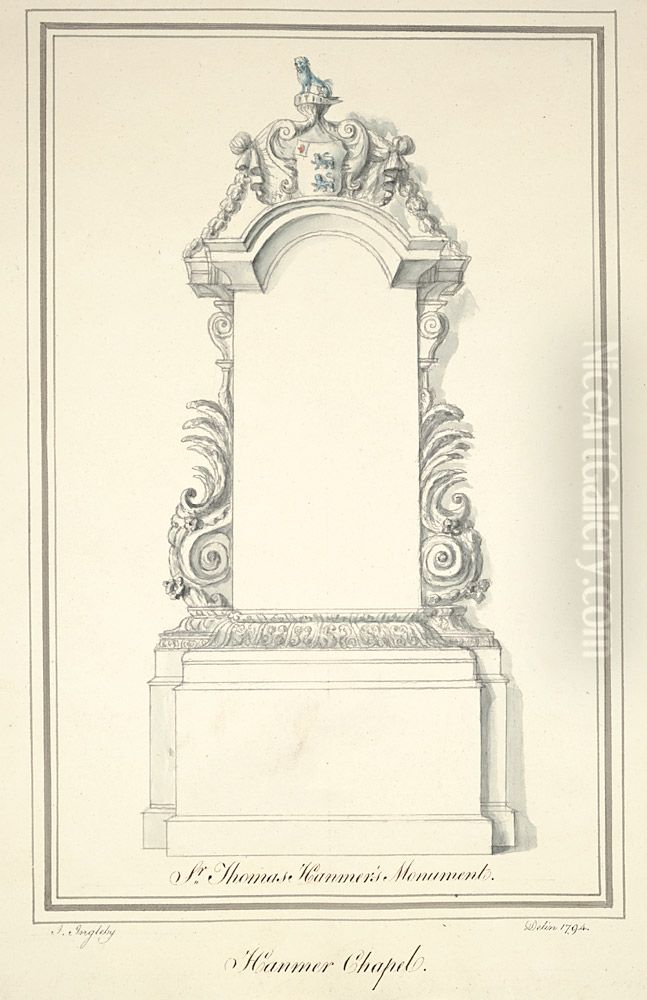 Sir Thomas Hanmer's monument, Hanmer Chapel Oil Painting by John Ingleby