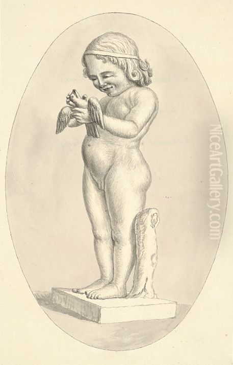 Statue of a boy from Herculaneum Oil Painting by John Ingleby