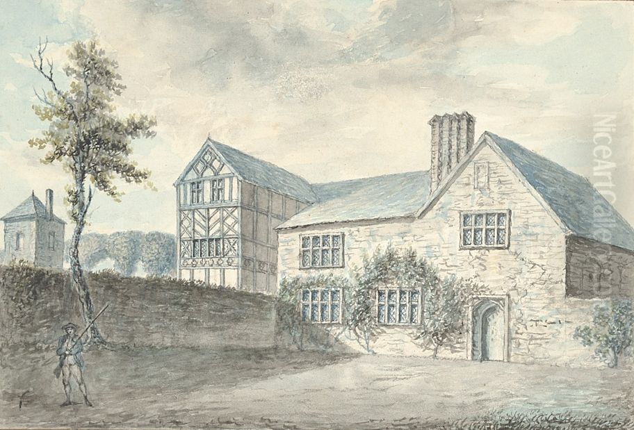 The abbots house at Alberbury Oil Painting by John Ingleby