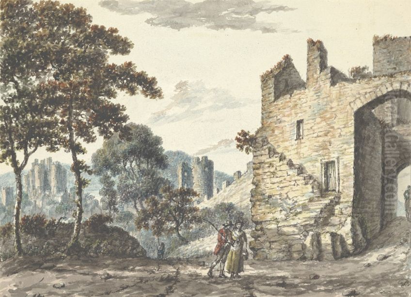 The upper gate, Conwy Oil Painting by John Ingleby