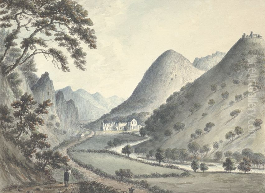 View near Llangollen, Denbighshire Oil Painting by John Ingleby