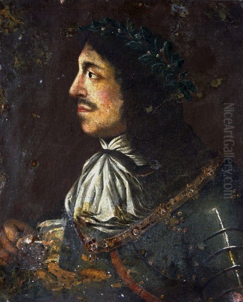Portrait of John II Casimir in laurel wreath. Oil Painting by unknown