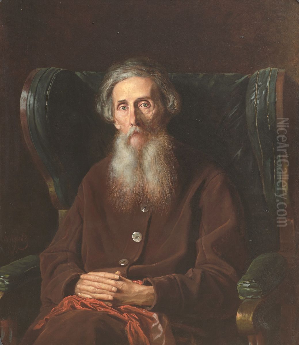 The Portrait ofVladimir Dal Oil Painting by Vasily Perov