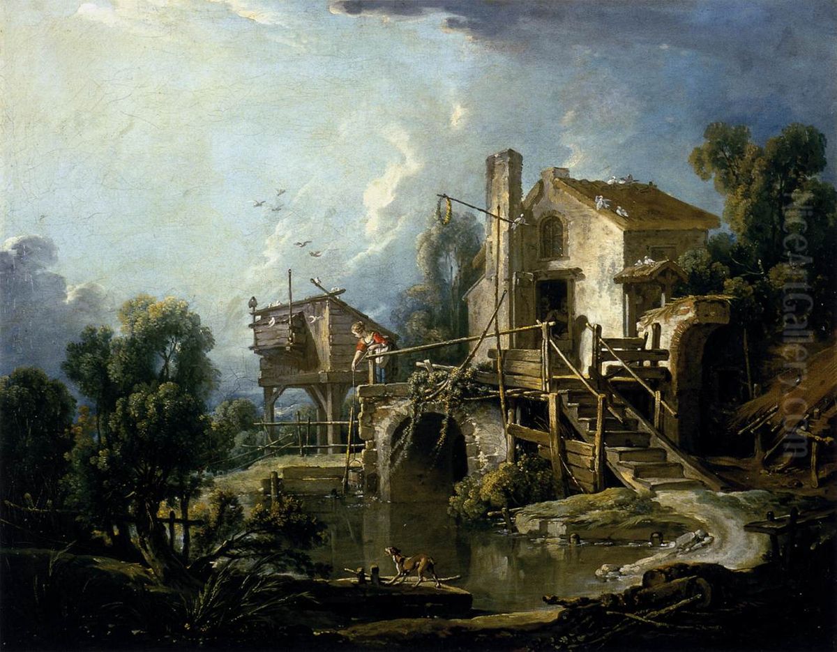 The dovecote, also known as the mill of Charenton Oil Painting by Francois Boucher