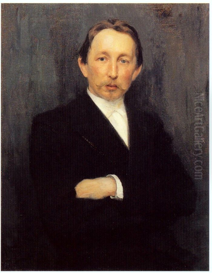 Portret hudoznikaApollinaria Mihajlovica Vasnecova Oil Painting by Nikolai Dmitriyevich Kuznetsov