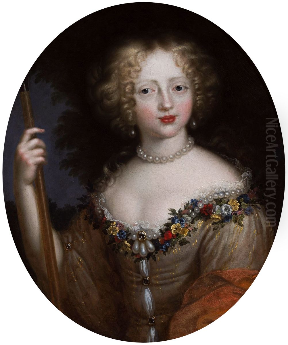 Portrait of Helena Tekla Lubomirska nee Ossolinska as Flora. Oil Painting by Nicolas Mignard