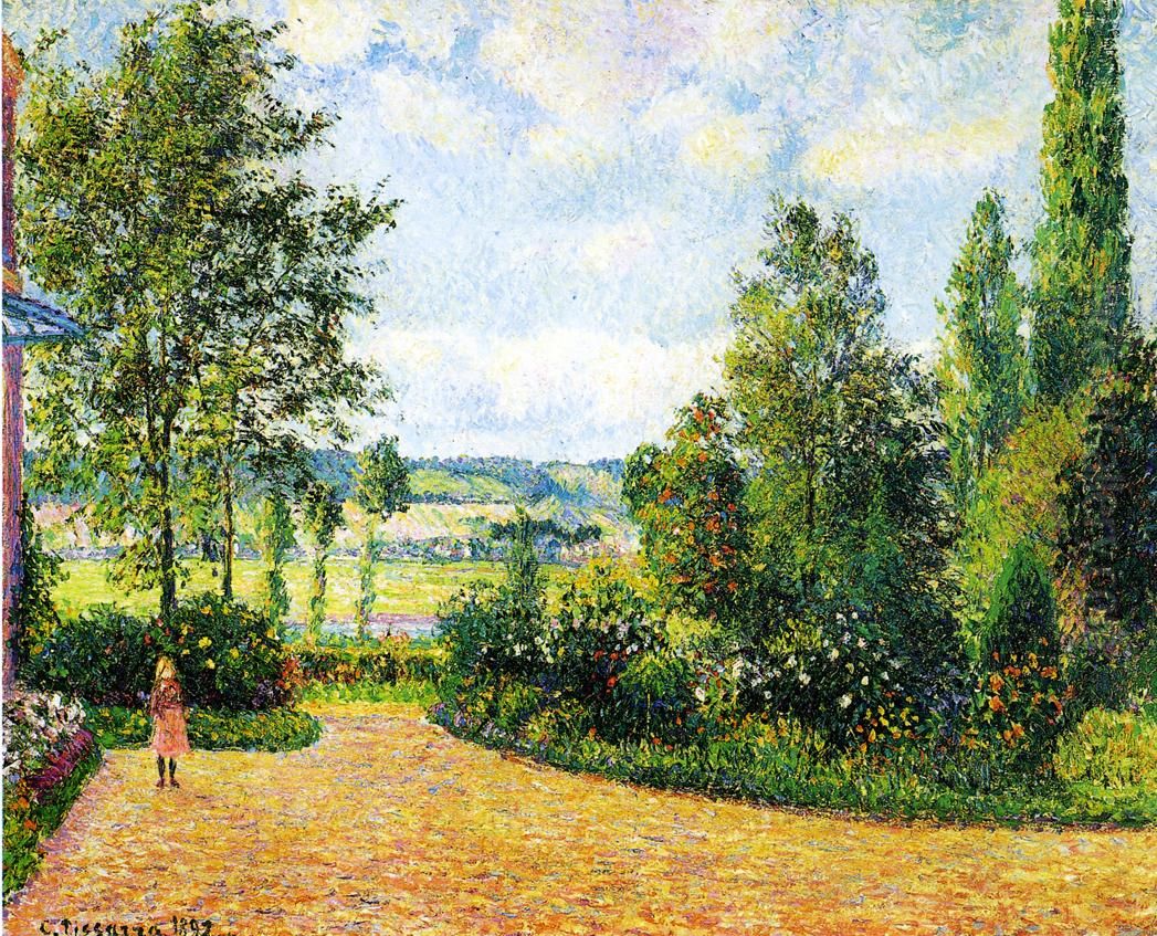 Octave Mirbeau's Garden, the Terrace, Les Damps Oil Painting by Camille Pissarro