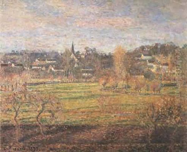 February-Sunrise-Bagincourt Oil Painting by Camille Pissarro