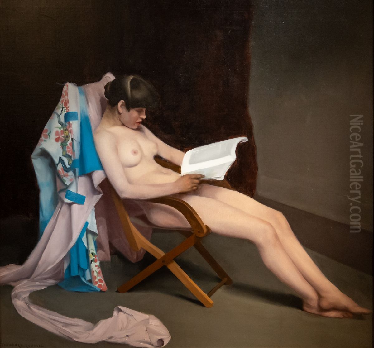 The Reading Girl Oil Painting by Theodore Roussel