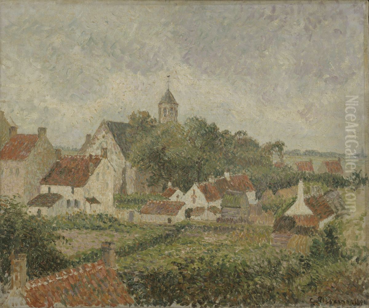The Village of Knokke Oil Painting by Camille Pissarro