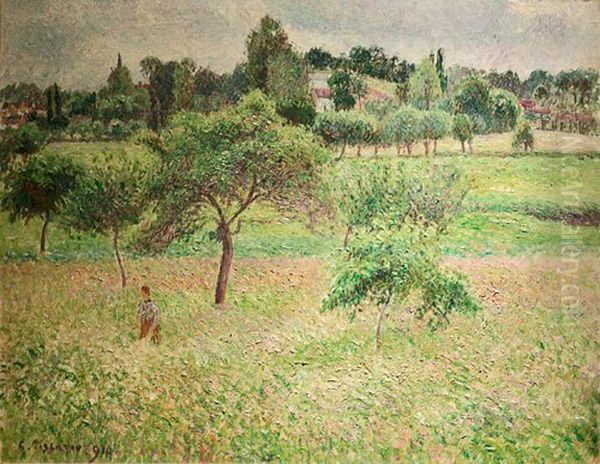 Apple Trees at Eragny Oil Painting by Camille Pissarro