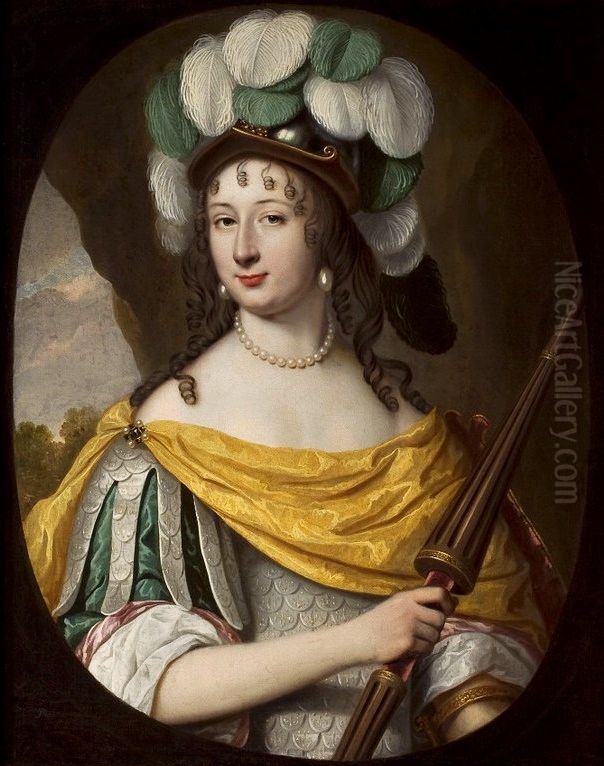 Krystyna Wazowna (1626-1689) w stroju Minerwy (?) Oil Painting by Pieter Nason