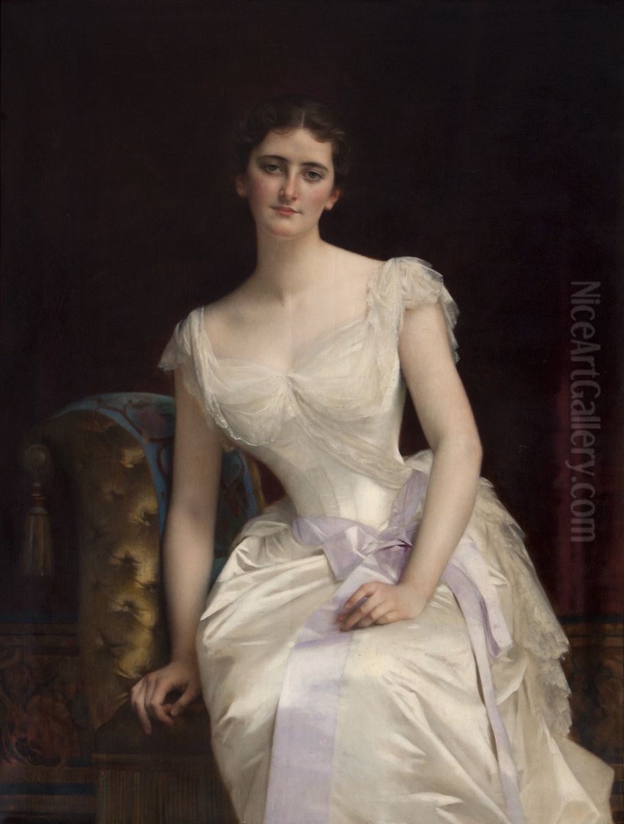 Portrait of Mary Victoria Leiter, the laterLady Curzon of Kedleston, Vicereine of India Oil Painting by Alexandre Cabanel