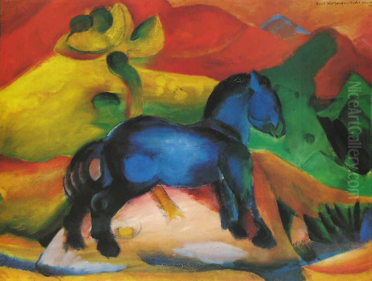 El caballo azul. Oil Painting by Franz Marc
