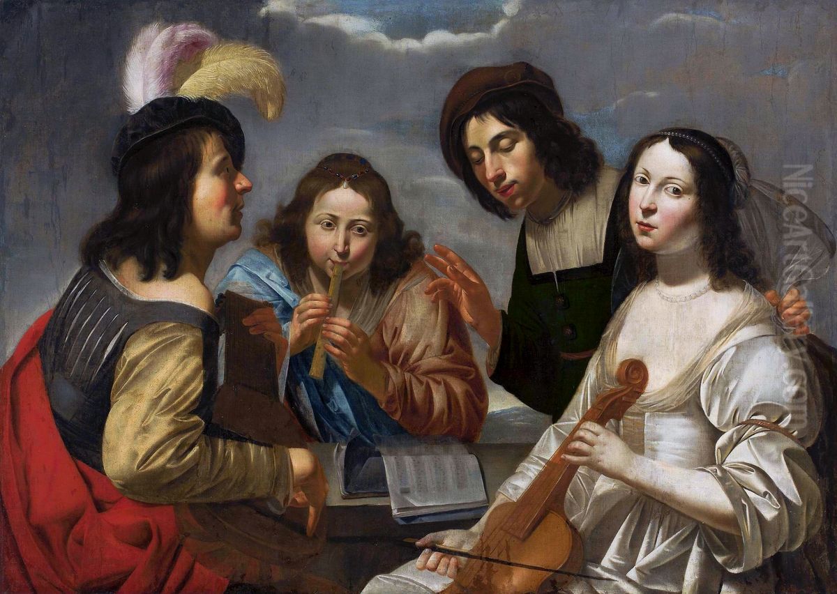 A Concert. Oil Painting by Johannes Jansz Bronckhorst