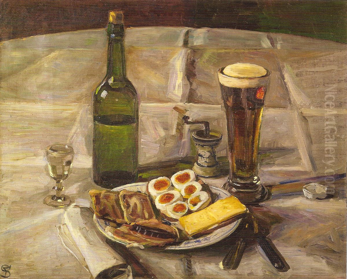 Frokosten Oil Painting by Fritz Syberg