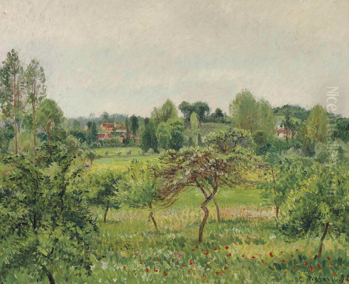 Camille Pissarro - Juin, temps pluvieux, Eragny - 1214 Oil Painting by Camille Pissarro