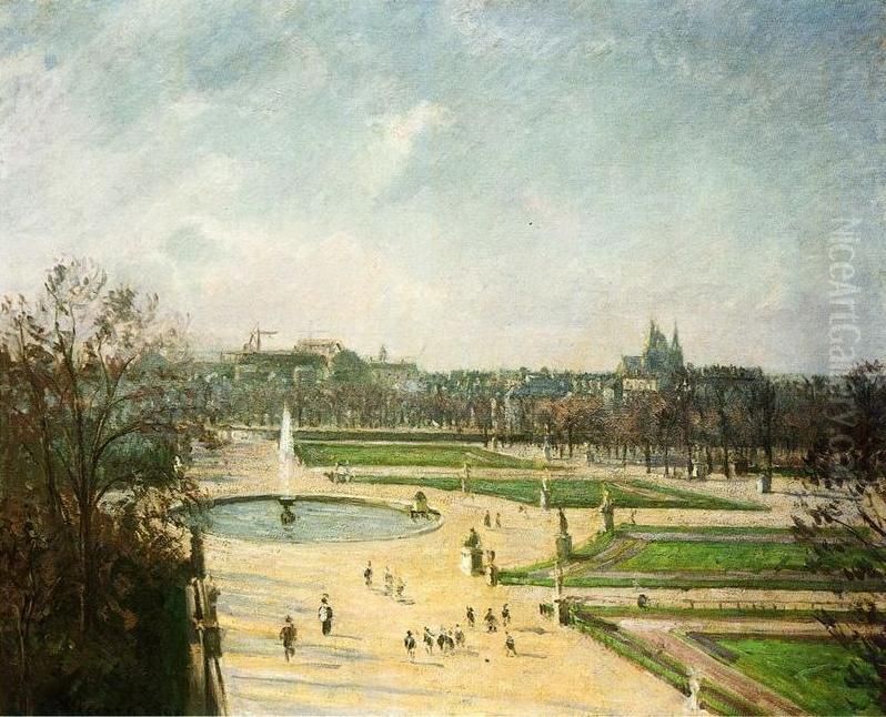 The Tuileries Garden, Morning, Sunshine Oil Painting by Camille Pissarro