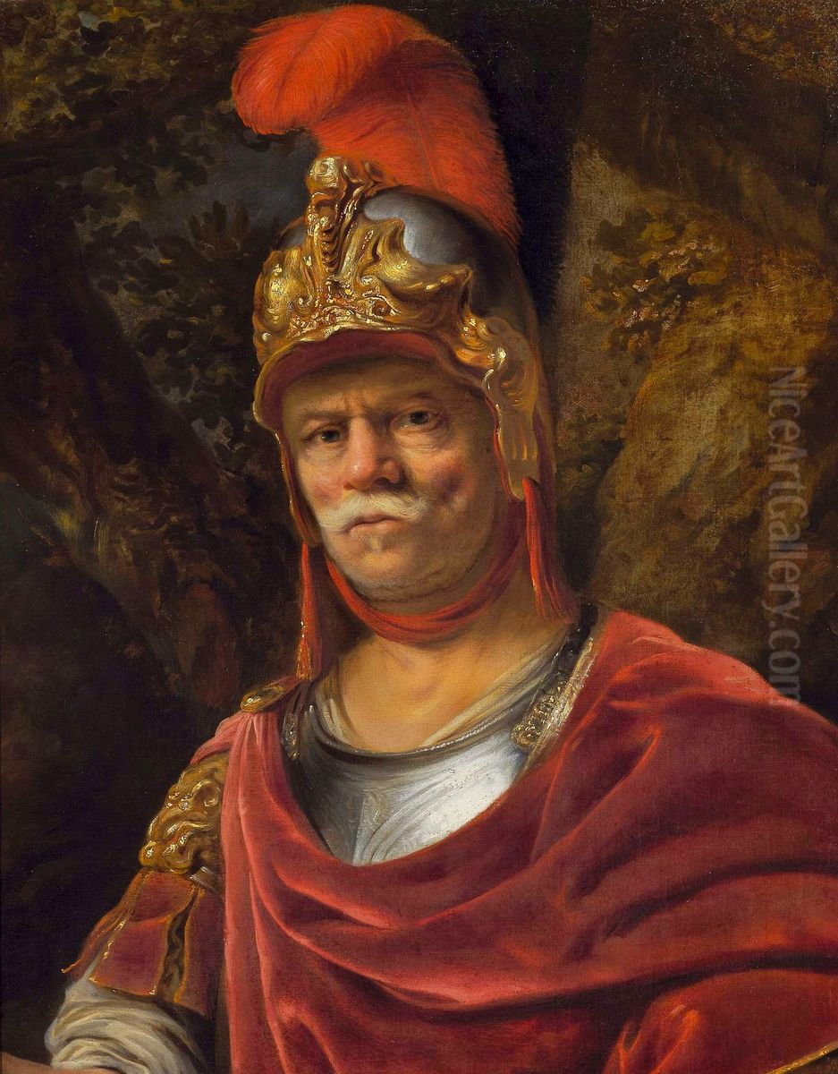 Man in a golden helmet (Mars) Oil Painting by Ferdinand Bol
