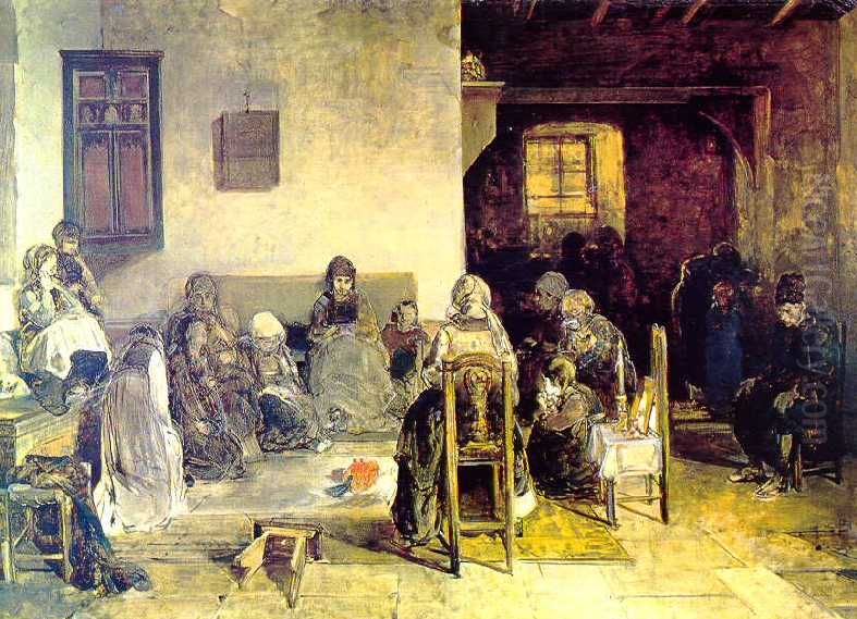 The Dirge in Psara Oil Painting by Nikiforos Lytras