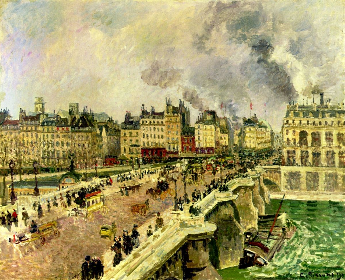 The Pont-Neuf, Wreck of Bonne Mere (First Series) Oil Painting by Camille Pissarro