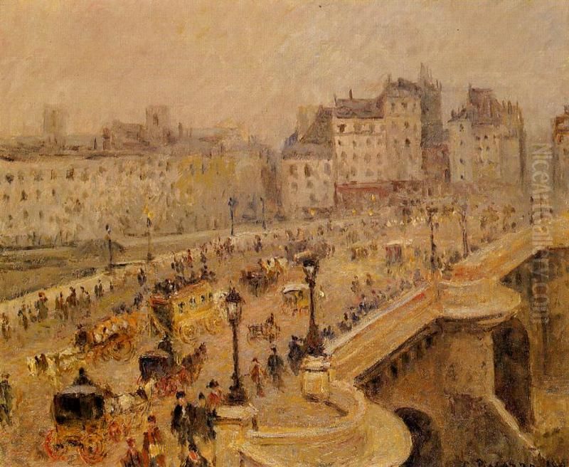 The Pont-Neuf, Mist (Second Series) Oil Painting by Camille Pissarro